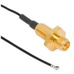 RP-SMA STR BHD Jack Front Mount IP67 to AMC4 Plug On 1.13mm Cable