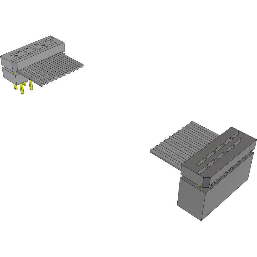 Samtec-IDMD-05-T-27.00-P10 Assemblaggio cavo a nastro piatto Cable Assembly 0.685m 28AWG 1.27mm 10 to 10 POS IDC Connector to IDC Connector F-M Clamshell