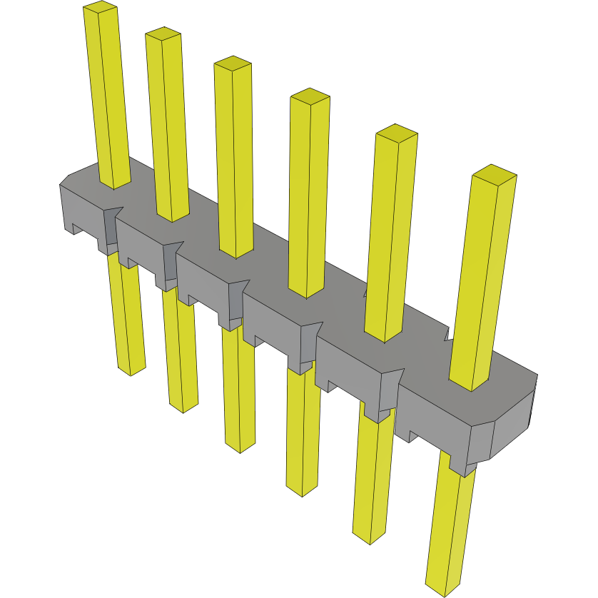 Samtec-MTLW-106-24-S-S-208 Connector Headers and PCB Receptacles Conn Unshrouded Header HDR 6 POS 2.54mm Solder ST Top Entry Thru-Hole Bulk
