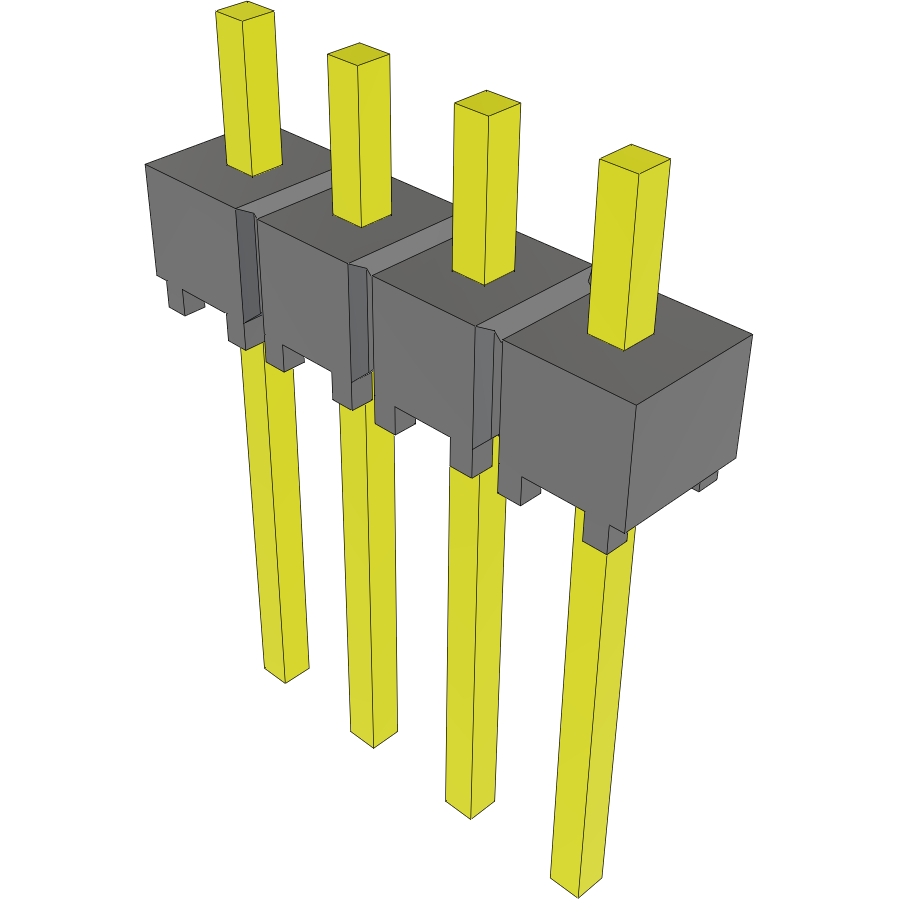 Samtec-HMTSW-104-08-G-S-100 Steckverbinderleisten und Leiterplattenbuchsen Conn Unshrouded Header HDR 4 POS 2.54mm Solder ST Top Entry Thru-Hole Bulk