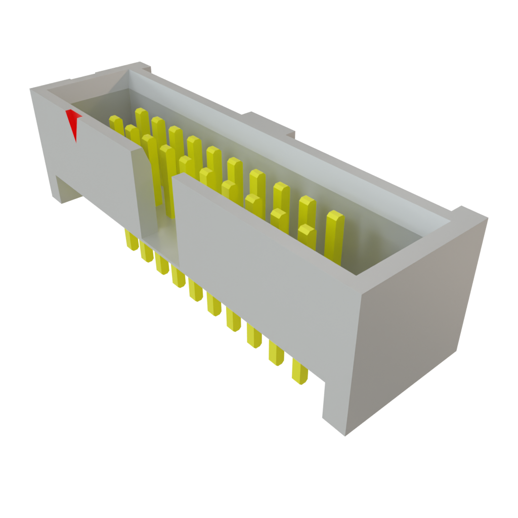 Samtec-SHF-110-01-L-D-TH Embases de raccordement et réceptacles PCB Conn Shrouded Header (4 Sides) HDR 20 POS 1.27mm Solder ST Top Entry Thru-Hole Tube