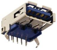 Assmann WSW components, Inc-AU-Y1005-3 Connector USB Conn USB 3.0 Type A RCP 9 POS 0.5mm/1.5mm Solder RA Thru-Hole 9 Terminal 1 Port Tray