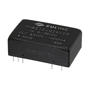 CUI Inc-PYBE10-Q48-D12 Convertitore da DC a DC e modulo di regolazione della commutazione Module DC-DC 48VIN 2-OUT -12V/12V -0.416A/0.416A 10W 9-Pin DIP Module Tube