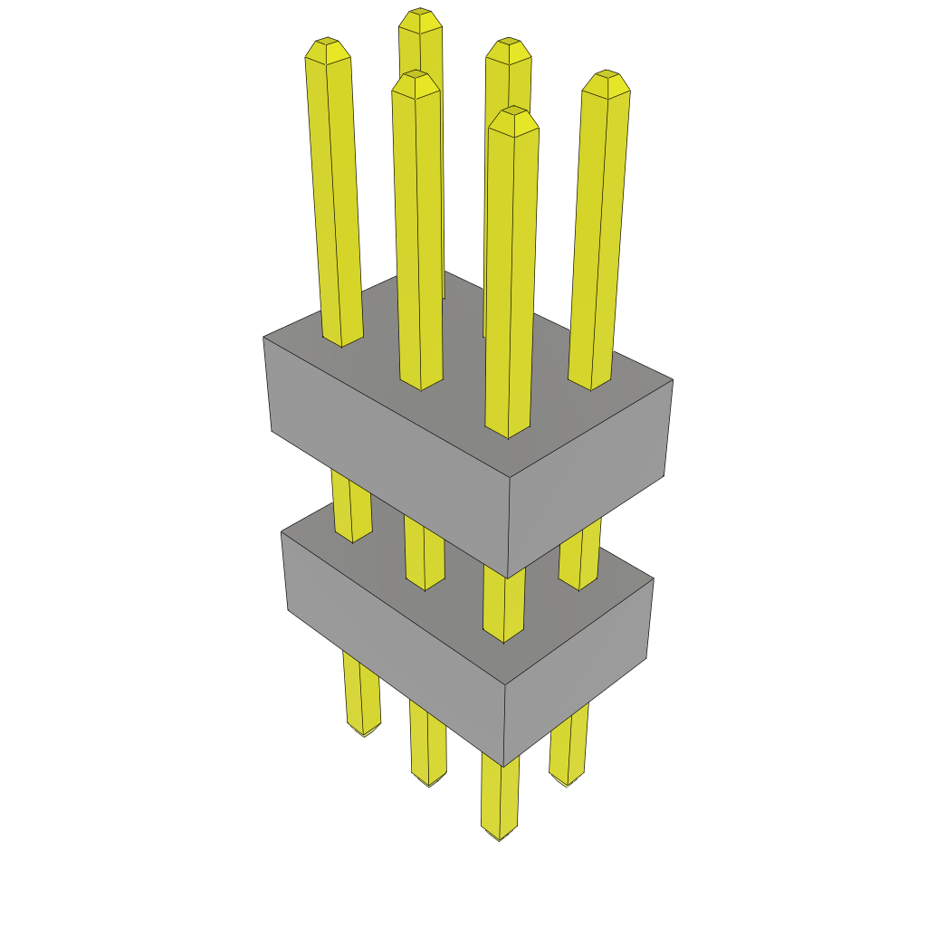 Samtec-TW-03-05-L-D-250-135 Cabezales del conector y receptáculos PCB Conn Board Stacker HDR 6 POS 2mm Solder ST Top Entry Thru-Hole Bulk