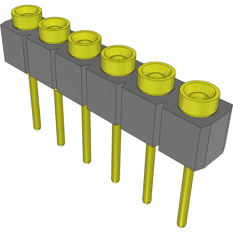 Samtec-SS-106-T-18-N Piastre connettori e prese PCB Conn Socket Strip SKT 6 POS 2.54mm Solder ST Top Entry Thru-Hole Tube