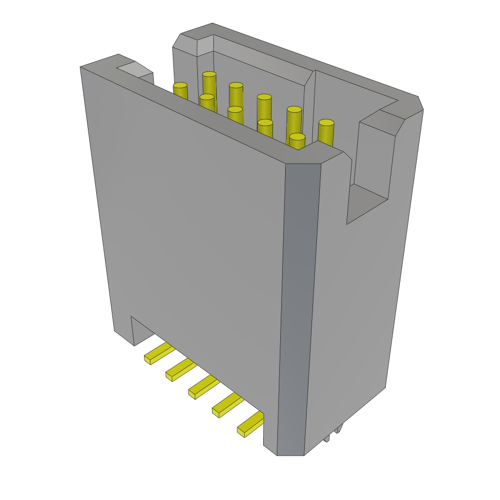 Samtec-TFM-105-32-S-D-LC 连接器插头及 PCB 插座 Conn Shrouded Header (4 Sides) HDR 10 POS 1.27mm Solder ST Top Entry SMD TIGER EYE™ Tube