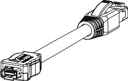 Amphenol-ND9ACN250A Cable Assembly Other Cable Assembly Ethernet 0.5m 26AWG IX Industrial Connector to RJ-45 10 to 10 POS F-M Crimp-Crimp ix Industrial™ Bag