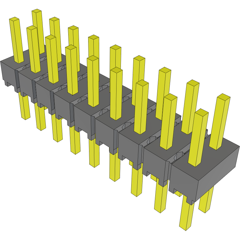 Samtec-MTSW-109-07-L-D-170 Connector Headers and PCB Receptacles Conn Unshrouded Header HDR 18 POS 2.54mm Solder ST Top Entry Thru-Hole Bulk