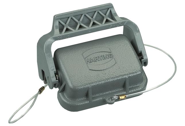 HARTING-09300065423 Steckverbinderzubehör Connector Accessories Cover Straight Aluminum Die Cast Gray