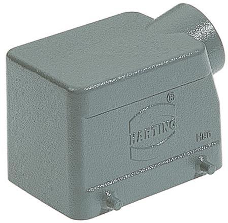 HARTING-09200321520 Adaptateurs pour manchons thermorétractables Hood 90° 32A Shell Size Powder Die Cast Aluminum Double Lock Han®