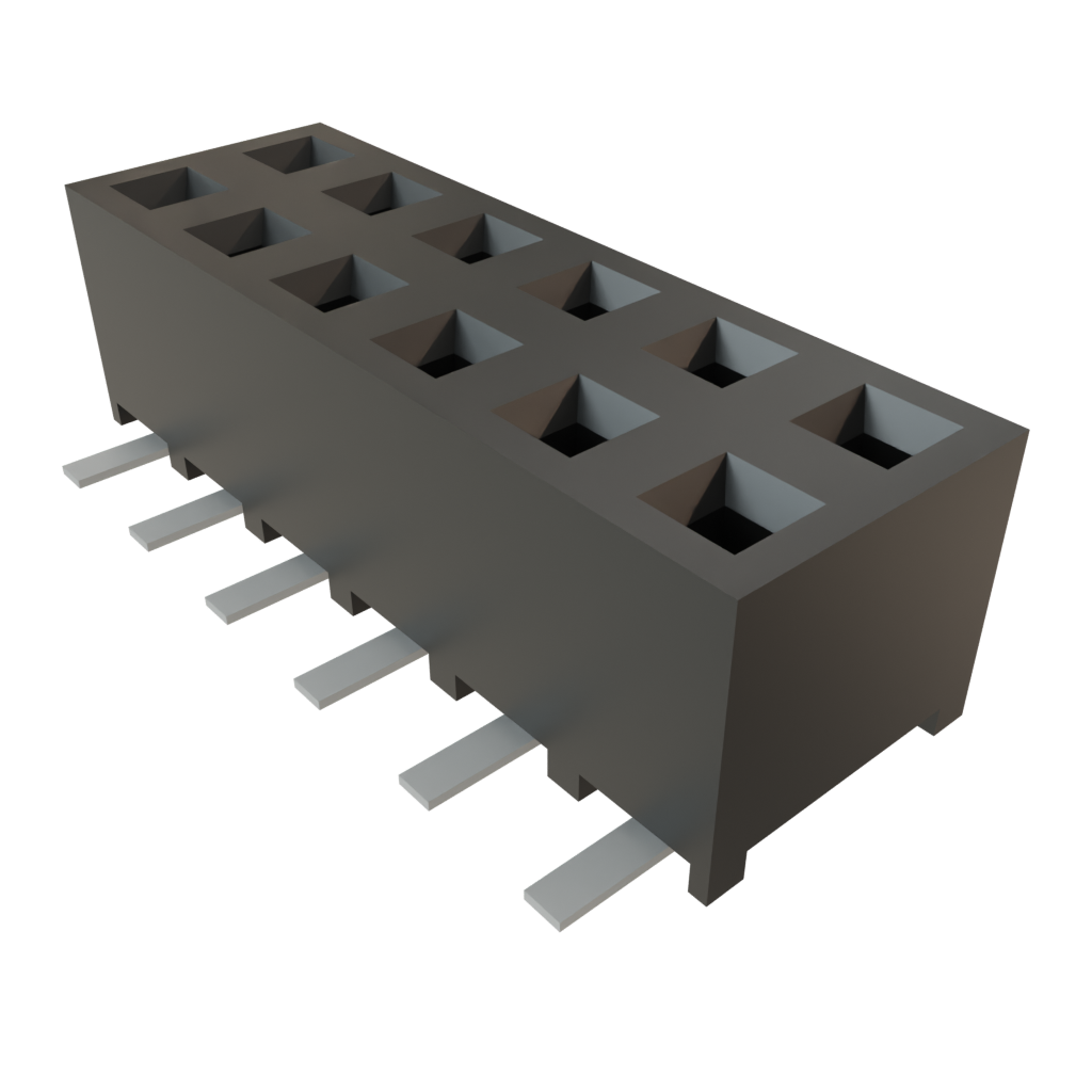 Samtec-SMM-106-02-S-D Steckverbinderleisten und Leiterplattenbuchsen Conn Socket Strip SKT 12 POS 2mm Solder ST Top Entry SMD TIGER EYE™ Tube