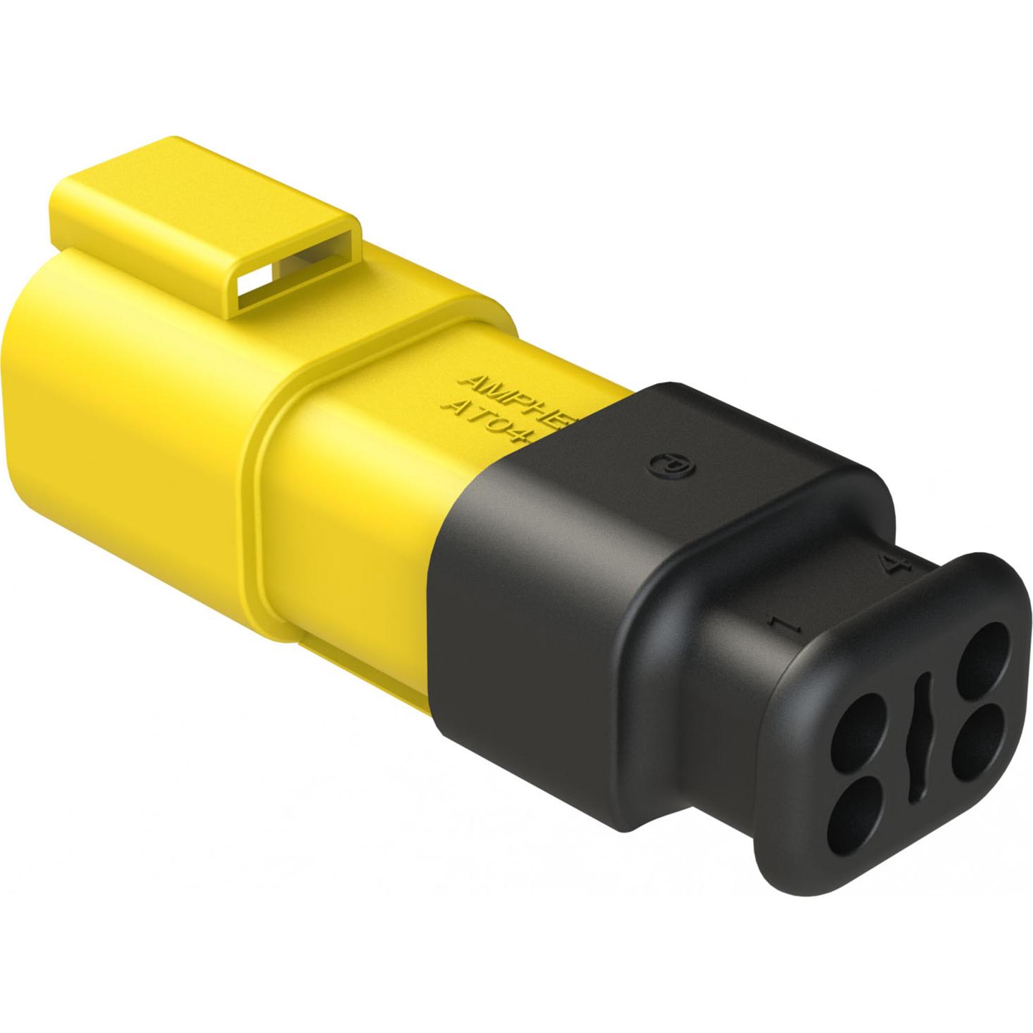 Amphenol-AT04-4P-SR01YEL Einzeladersteckverbinder, Gehäuse Conn Housing RCP 4 POS Crimp ST Cable Mount Yellow