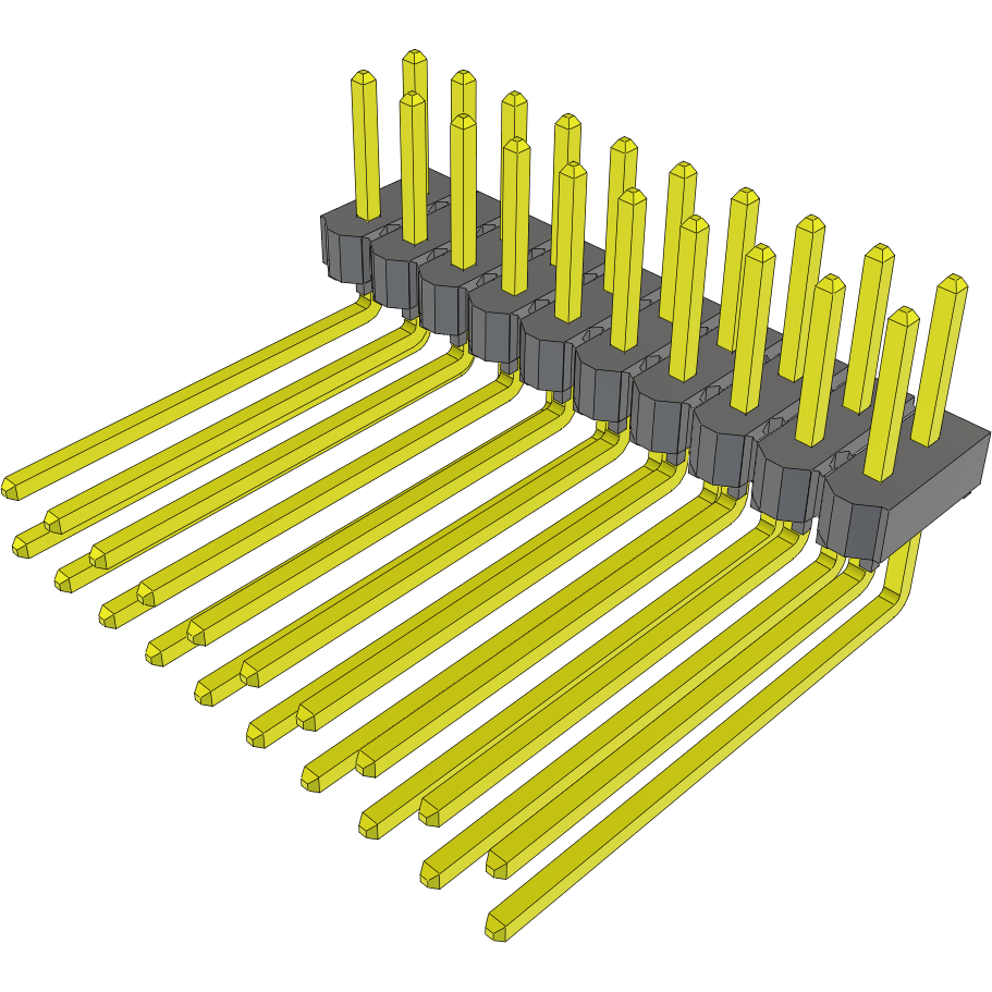 Samtec-HTSW-110-12-G-D-RA Piastre connettori e prese PCB Conn Unshrouded Header HDR 20 POS 2.54mm Solder RA Side Entry Thru-Hole Bulk