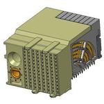 AirMax VS2 Backplane Connectors, 4-Pair, 96 -position, 2mm pitch, 8 column, with right guide, Right Angle Receptacle, small press-fit