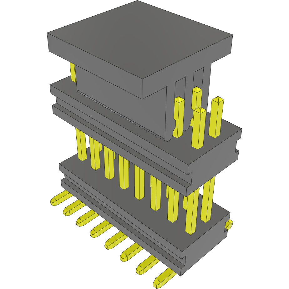 Samtec-MW-08-03-G-D-245-065-P-TR Steckverbinderleisten und Leiterplattenbuchsen Conn Board Stacker HDR 16 POS 1mm Solder ST Top Entry SMD FLEX STACK T/R