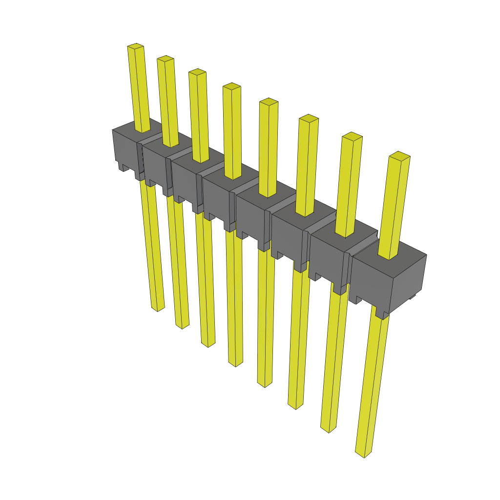 Samtec-MTSW-108-09-G-S-200 Connector Headers and PCB Receptacles Conn Unshrouded Header HDR 8 POS 2.54mm Solder ST Top Entry Thru-Hole Bulk
