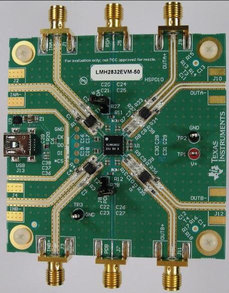 Texas Instruments-LMH2832EVM-50 RF/Drahtlos-Entwicklungsplatinen und Kits LMH2832 RF Amplifier Evaluation Board