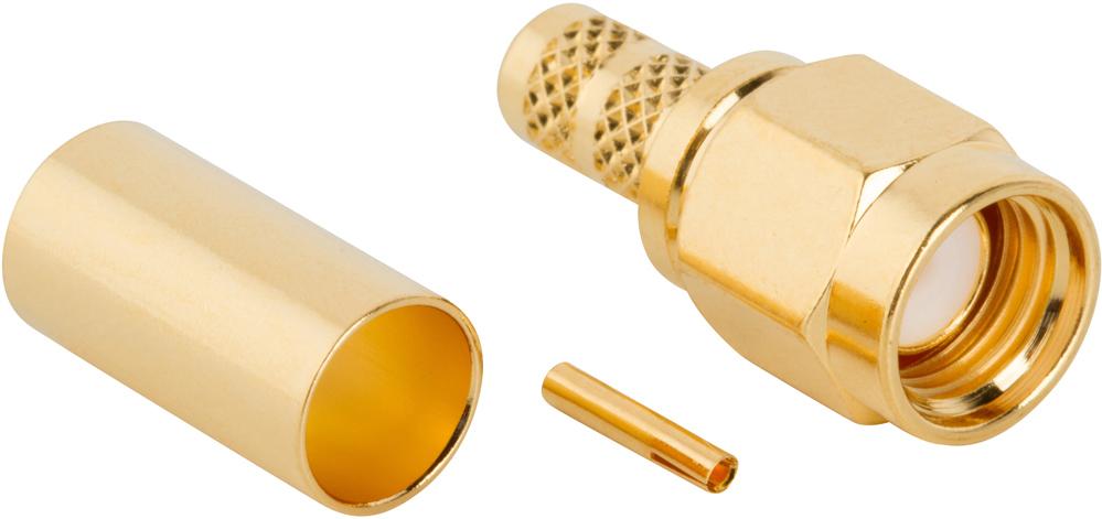 Amphenol RF-132195RP RF-Steckverbinder Conn SMA 0Hz to 12.4GHz 50Ohm Crimp ST Cable Mount PL Gold