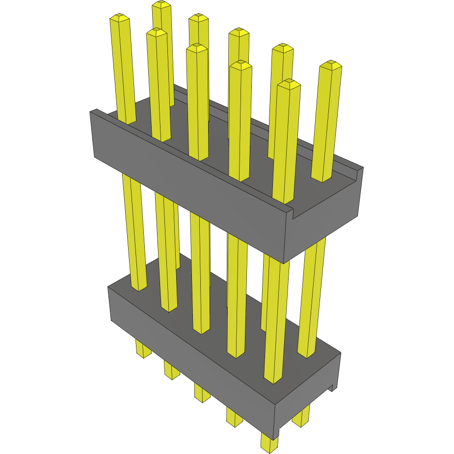 Samtec-DW-05-10-T-D-530 Embases de raccordement et réceptacles PCB Conn Board Stacker HDR 10 POS 2.54mm Solder ST Top Entry Thru-Hole Bulk