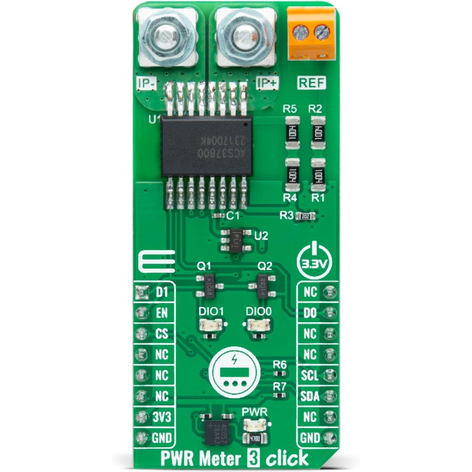 MikroElektronika-MIKROE-6630 Energiemanagement, Entwicklungsplatinen und -kits ACS37800KMACTR-030B3-I2C Power Supply Controller and Monitor Click Board