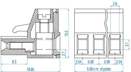 Altech Corporation-SH02-5,08 连接器接线板 Conn Terminal Block F 2 POS 5.08mm Screw RA Cable Mount 12A