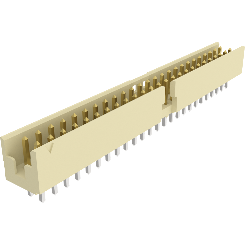 Amphenol Communications Solutions-98414-S06-50LF Steckverbinderleisten und Leiterplattenbuchsen Minitek® 2.00mm, Board to Board, Shrouded Vertical Header, Through Hole, Double Row, 50 Position ,2.00mm (0.079in) Pitch