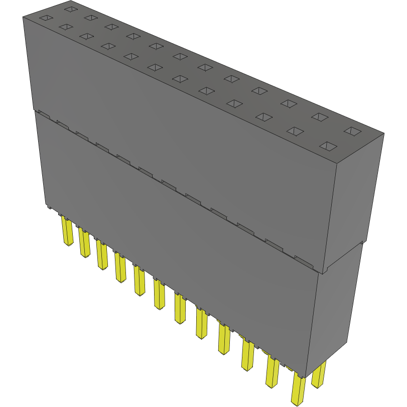 Samtec-ESQ-112-69-G-D Connector Headers and PCB Receptacles Conn Elevated Socket SKT 24 POS 2.54mm Solder ST Top Entry Thru-Hole Tube