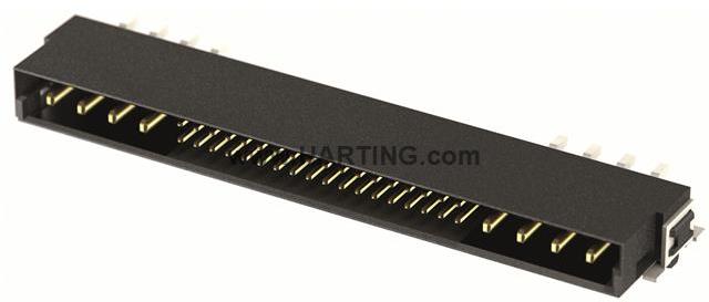 HARTING-15754162701000 Steckverbinderleisten und Leiterplattenbuchsen Conn Shrouded Header (4 Sides) M 4Power/16Signal POS 2.54mm/1.27mm Solder RA Side Entry SMD/Thru-Hole Reel