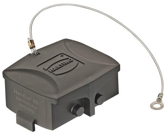 HARTING-19410065404 Steckverbinderzubehör Connector Accessories Protection Cover Straight Polyamide Black Han-Eco®