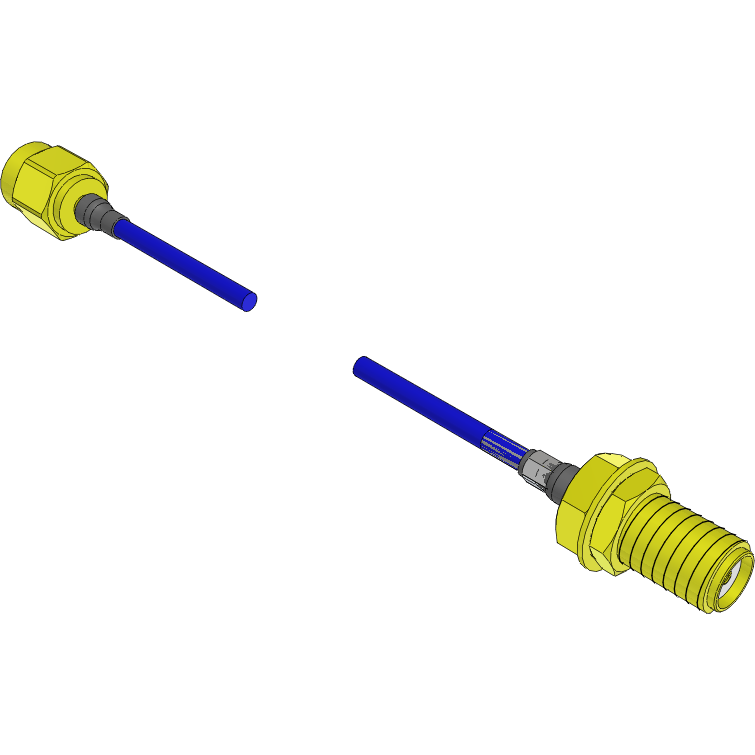 Samtec-RF25S-01SP1-01BJ1-0150 Kabelbaugruppen Koaxial Cable Assembly Microwave Coaxial 0.15m 25AWG SMA to SMA F-PL Bulls Eye® Bag