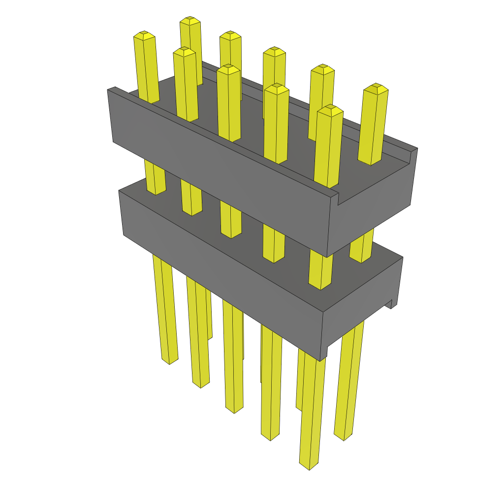 Samtec-EW-05-09-G-D-300 Connector Headers and PCB Receptacles Conn Board Stacker HDR 10 POS 2.54mm Solder ST Top Entry Thru-Hole Bulk
