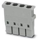 PHOENIX CONTACT-3041956 Connector Discrete Wire Housing Connector housing, nom. voltage: 250 V, nominal current: 10 A, connection method: Plug connection, number of connections: 4, number of positions: 4, cross section: 0.5 mm2 - 2.5 mm2, AWG: 20 - 14, width: 5.2 mm, height:13 mm, color: gray