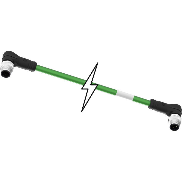 Molex-E11A06312M010 null Micro-Change (M12) Double-Ended Cordset, 4 Poles, Male