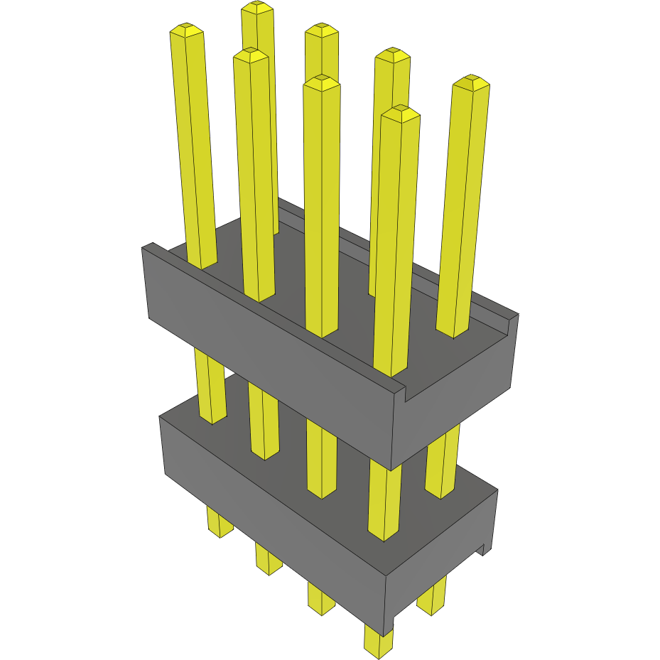 Samtec-DW-04-09-T-D-353 Connector Headers and PCB Receptacles Conn Board Stacker HDR 8 POS 2.54mm Solder ST Top Entry Thru-Hole Bulk