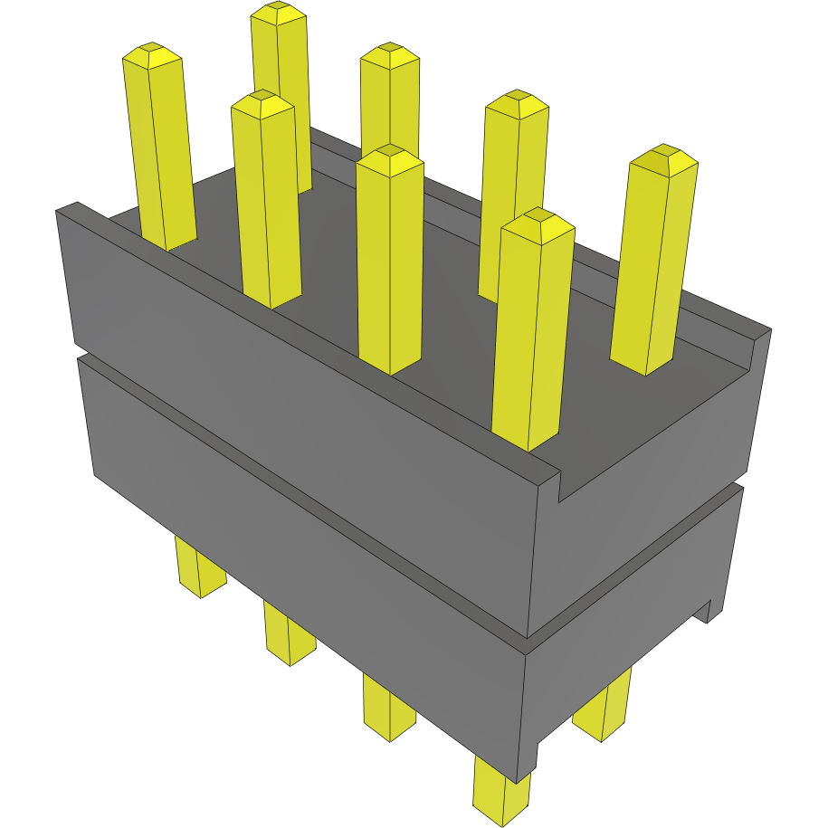 Samtec-DW-04-07-T-D-212 Connector Headers and PCB Receptacles Conn Board Stacker HDR 8 POS 2.54mm Solder ST Top Entry Thru-Hole Bulk