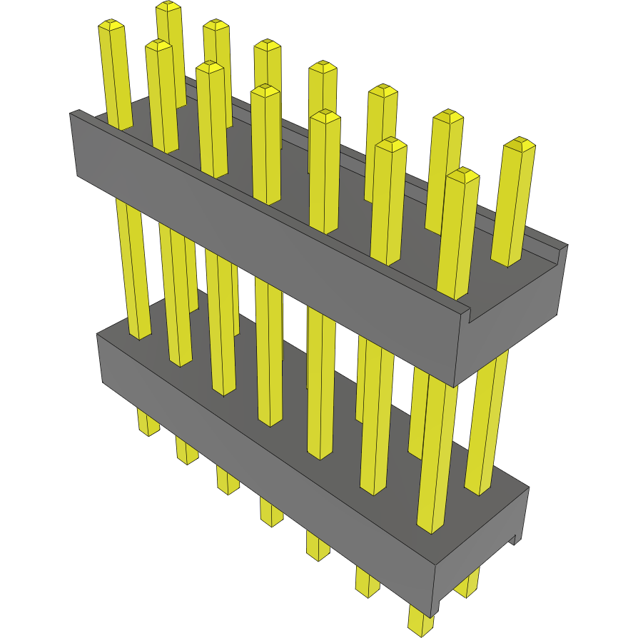 Samtec-DW-07-09-T-D-485 Cabezales del conector y receptáculos PCB Conn Board Stacker HDR 14 POS 2.54mm Solder ST Top Entry Thru-Hole Bulk