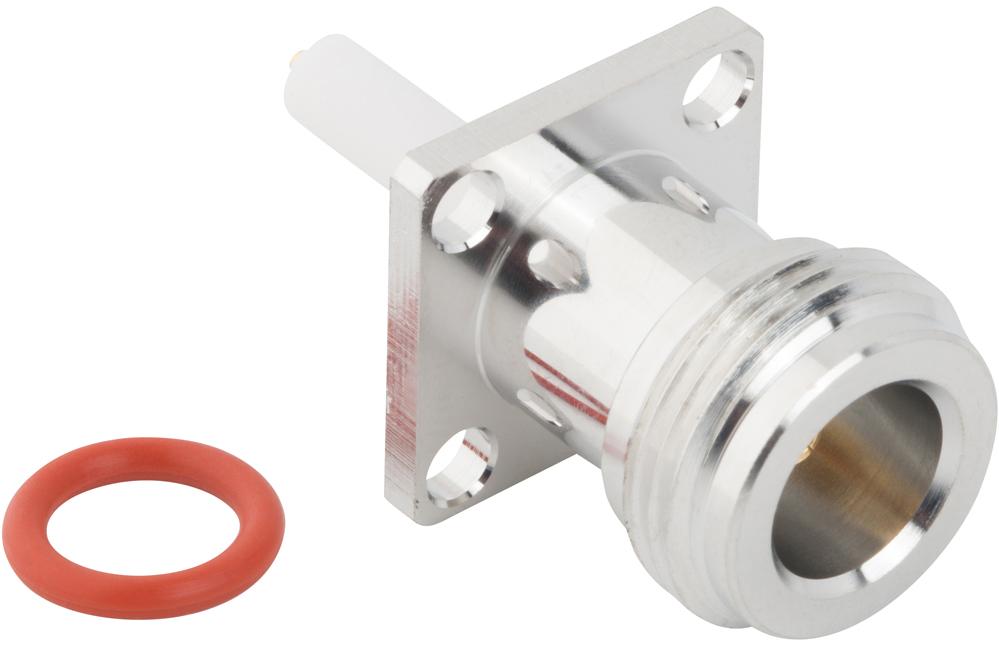 Amphenol RF-172224-22 RF-Steckverbinder Conn Type N 0Hz to 11GHz 50Ohm Solder ST Flange Mount RCP Gold