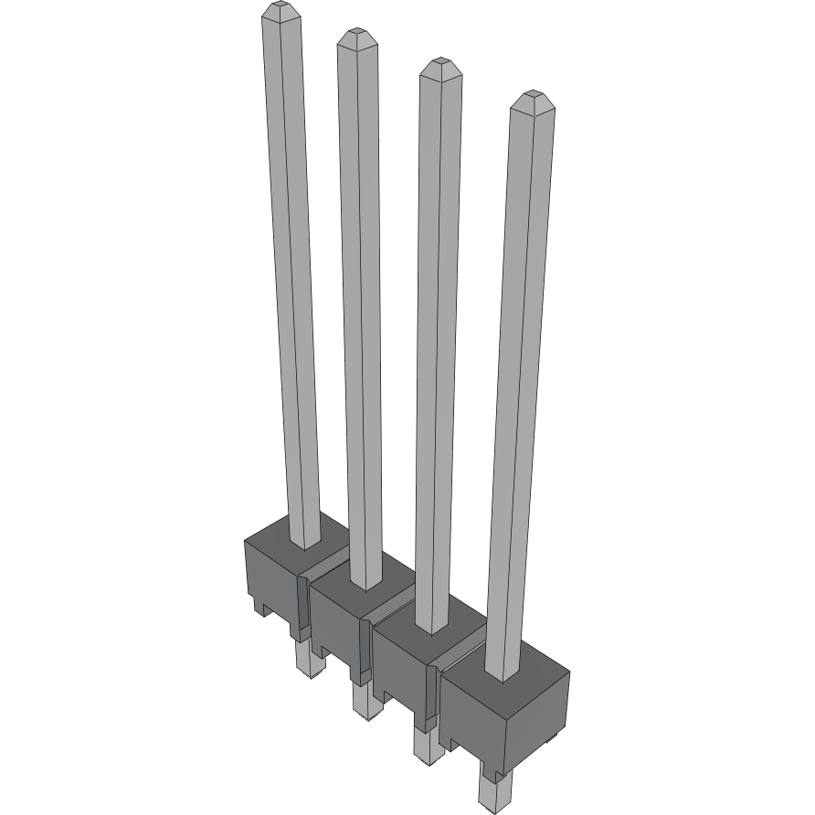 Samtec-HTSW-104-17-T-S Steckverbinderleisten und Leiterplattenbuchsen Conn Unshrouded Header HDR 4 POS 2.54mm Solder ST Top Entry Thru-Hole Bulk