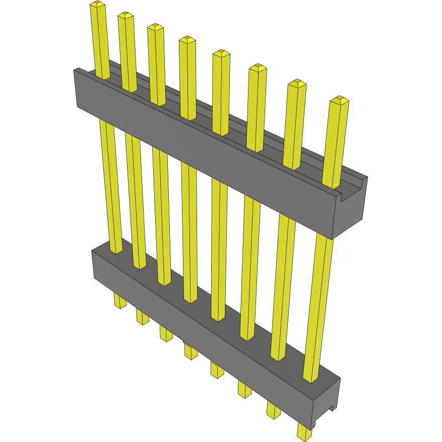 Samtec-DW-08-11-T-S-650-LL Embases de raccordement et réceptacles PCB Conn Board Stacker HDR 8 POS 2.54mm Solder ST Top Entry Thru-Hole Bulk