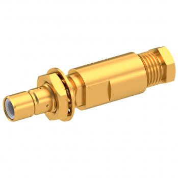 Radiall-R114305000W RF-Steckverbinder Conn SMB 0Hz to 4GHz 50Ohm Clamp ST Panel Mount F Gold Over Nickel