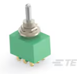TE Connectivity-MTA306E Switch Toggle Switch Toggle ON OFF ON 3PDT Long Bat Lever Wire Lug 6A 250VAC 28VDC Panel Mount with Threads
