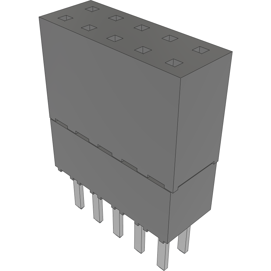 Samtec-ESW-105-48-L-D-LL 连接器插头及 PCB 插座 Conn Elevated Socket SKT 10 POS 2.54mm Solder ST Top Entry Thru-Hole Bulk