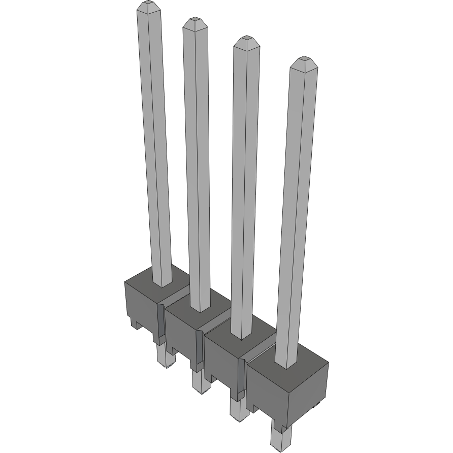 Samtec-HTSW-104-15-TM-S Embases de raccordement et réceptacles PCB Conn Unshrouded Header HDR 4 POS 2.54mm Solder ST Top Entry Thru-Hole Bulk
