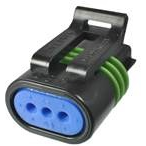 Delphi-12162186 Einzeladersteckverbinder, Gehäuse Conn Housing RCP 3 POS 3.5mm Crimp ST Cable Mount Black