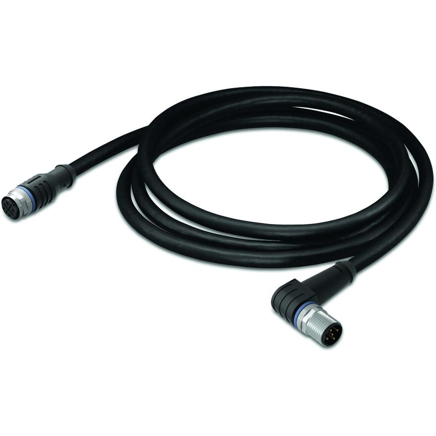 WAGO-756-5402/060-010 Andere Kabelbaugruppen Sensor/Actuator Cable, fitted on both ends, 5-Pole, M12 Socket, Straight, M12 Plug, Angled, 1 m