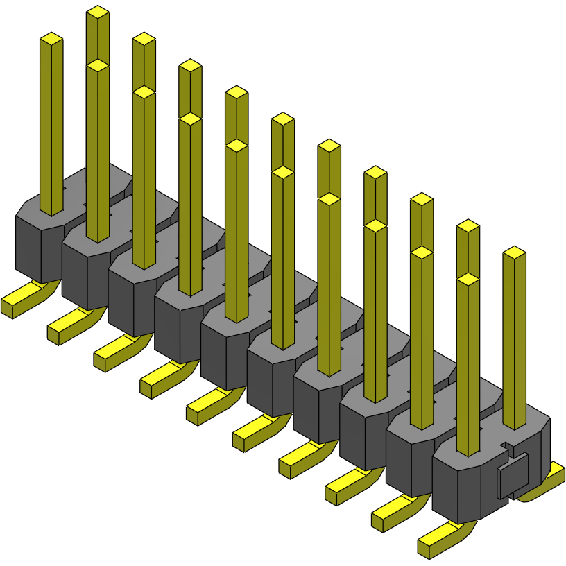 Samtec-TSM-110-02-L-DV-TR Embases de raccordement et réceptacles PCB Conn Unshrouded Header HDR 20 POS 2.54mm Solder ST Top Entry SMD T/R
