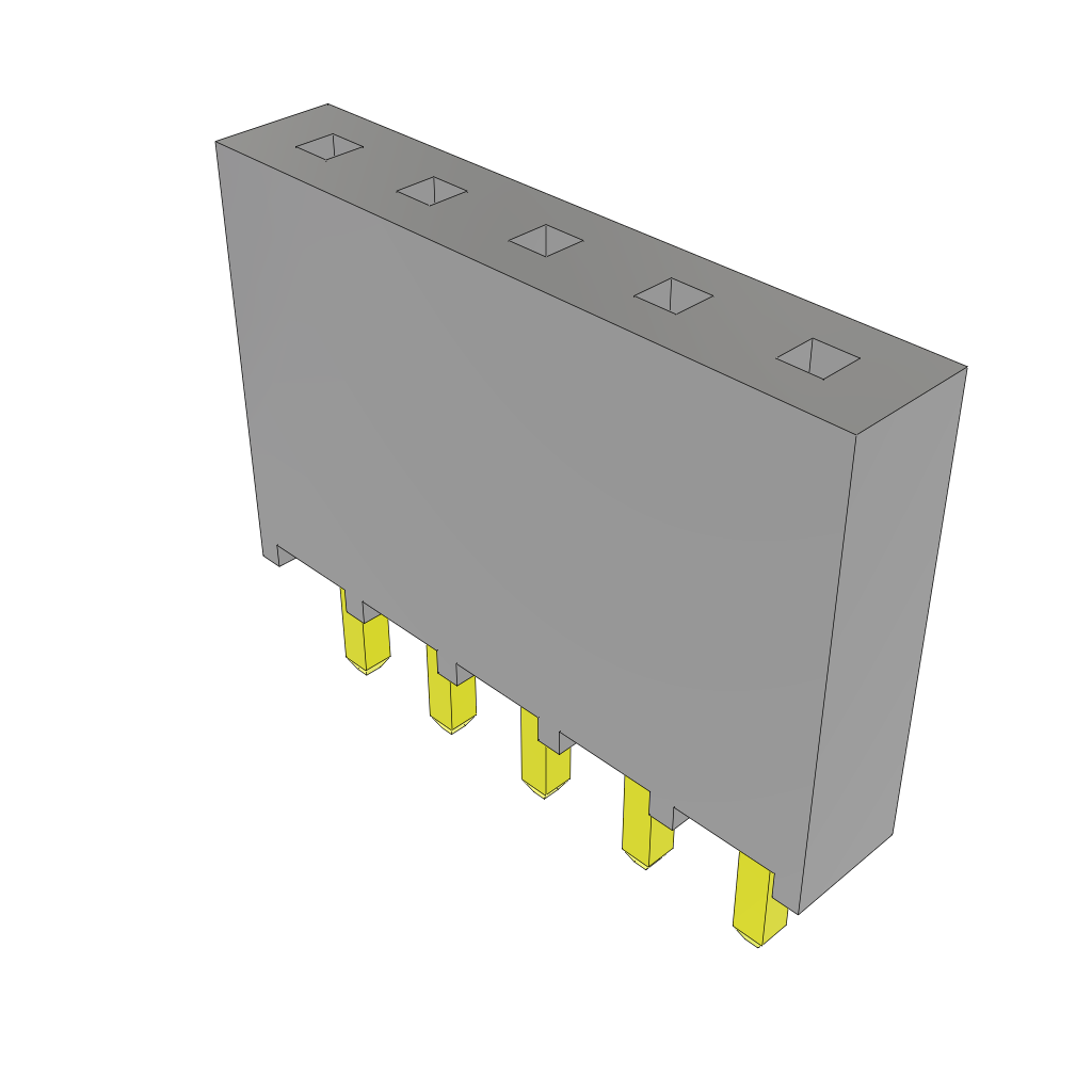 Samtec-SSQ-105-01-SM-S Connector Headers and PCB Receptacles Conn Socket Strip SKT 5 POS 2.54mm Solder ST Top Entry Thru-Hole Bulk