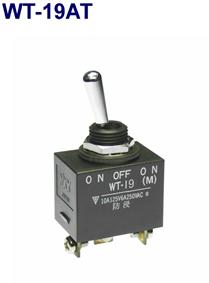 NKK Switches-WT-19AT Kippschalter Switch Toggle ON OFF (ON) SPDT Round Lever Screw 10A 250VAC 30VDC Panel Mount with Threads