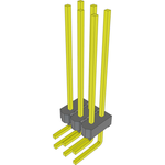 Conn Unshrouded Header HDR 6 POS 2.54mm Solder RA Thru-Hole Bulk