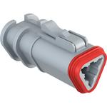 Conn Housing PL 3 POS Crimp ST Cable Mount Gray